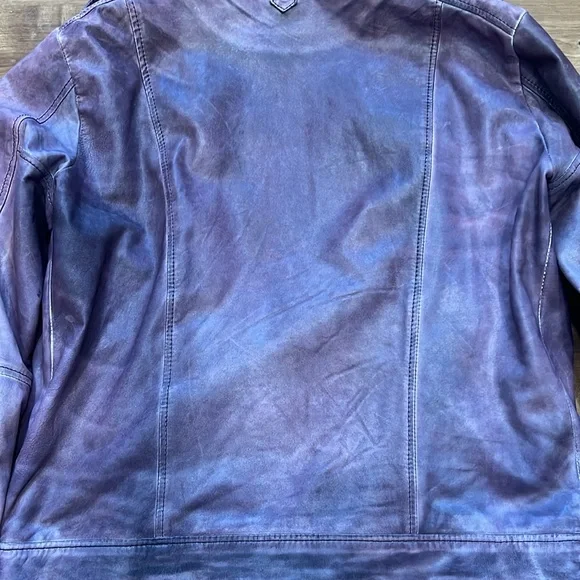 Vintage Y2K Hugo Boss Orange Label Pink/Purple Faded Distressed Leather Jacket